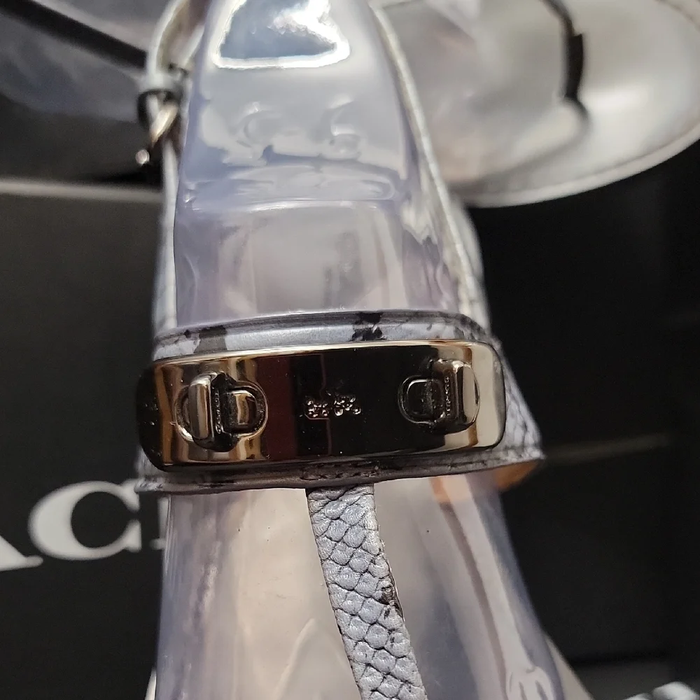 Coach Gracie SWAGGER Blue Snake Skin Sandals No. Q8140 - Picture 2 of 13